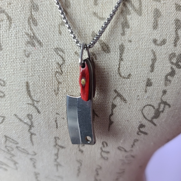 Stainless Steel Butcher Knife Hatchet Cleaver Wood - Picture 2 of 12